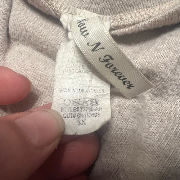 Now & Forever Womens 3X beige & Cheetah Oversized Sweater Shirt Blouse soft warm - Picture 3 of 13